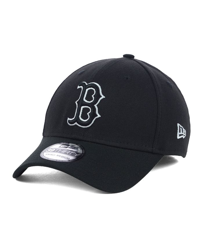 New Era Boston Red Sox Black and White Classic 39THIRTY Stretch-Fitted ...
