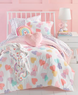 Charter Club Kids Painted Hearts 3 Pc. Comforter Set Full Queen Created for Macy s Macy s