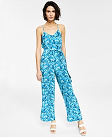 Women's Printed V-Neck Jumpsuit, Created for Macy's