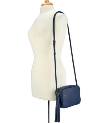 Madison Python-Embossed Leather Crossbody Bag