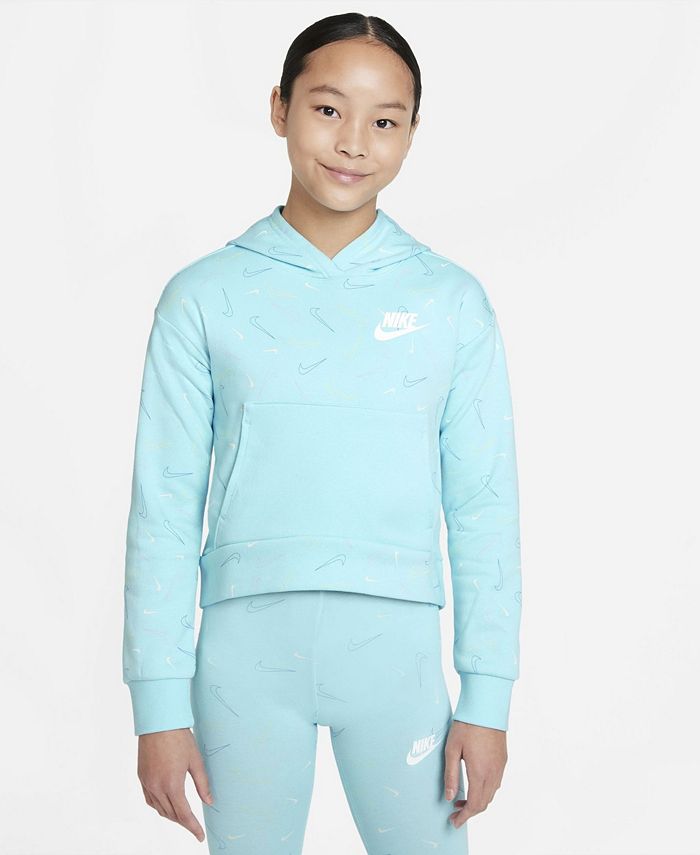 Nike Big Girls Sportswear Printed Fleece Hoodie - Macy's