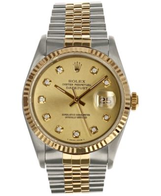 Pre Owned Rolex Men s Swiss Automatic DateJust Jubilee Diamond 1