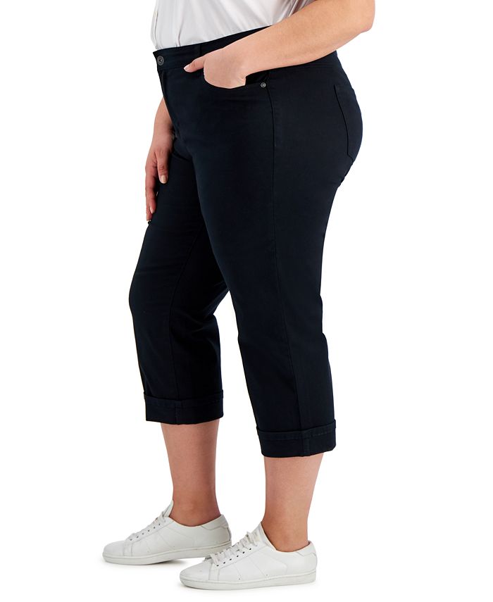 Style & Co Plus Size Curvy Cuffed Capri Jeans, Created for Macy's Macy's