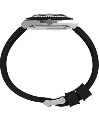 Men's Q Diver Black Synthetic Watch 38mm