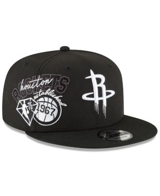 Men's New Era Black, White Houston Rockets Back Half 9FIFTY Snapback ...