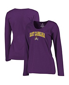 Women's Purple East Carolina Pirates Campus Long Sleeve T-shirt