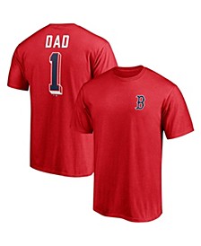 Men's Branded Red Boston Red Sox Number One Dad Team T-shirt