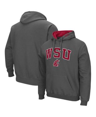 Men's Charcoal Washington State Cougars Arch and Logo 3.0 Pullover Hoodie