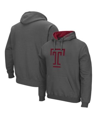Men's Charcoal Temple Owls Arch and Logo Pullover Hoodie