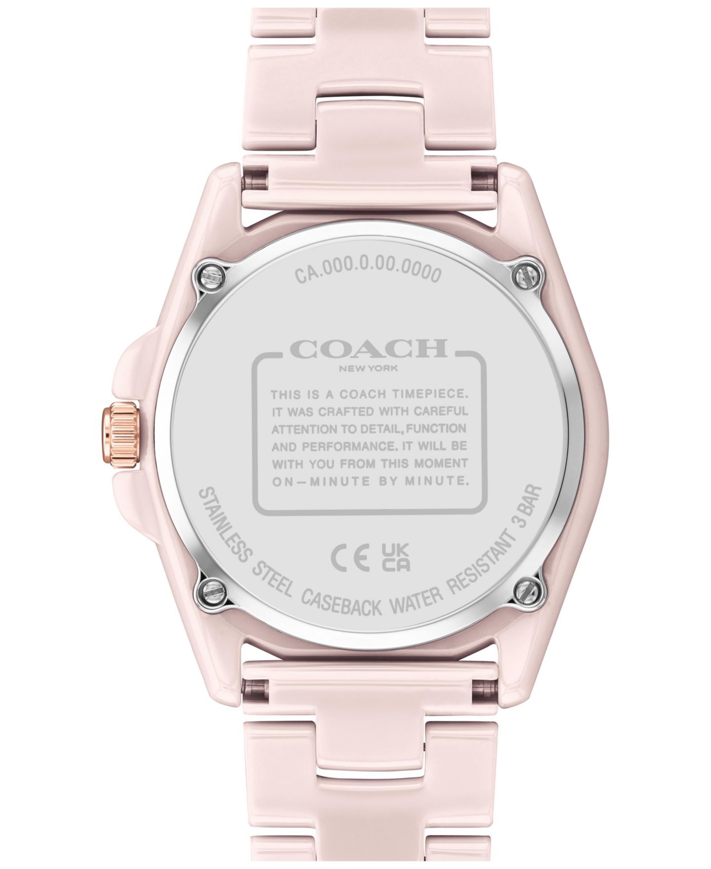 Женские часы COACH Greyson Blush Ceramic Bracelet Watch 36mm, цвет: Пудровый — фото 3