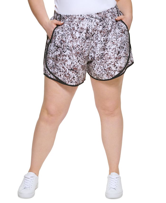 Calvin Klein Plus Size Printed Running Shorts & Reviews - Activewear Plus -  Women - Macy's