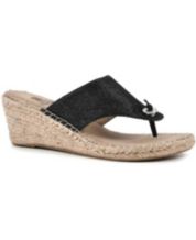 White mountain black wedge sandals outlet