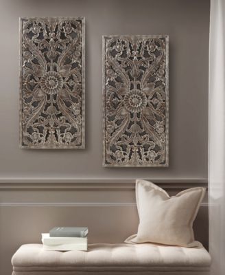 Botanical Panel Carved Wall Set, 2 Piece