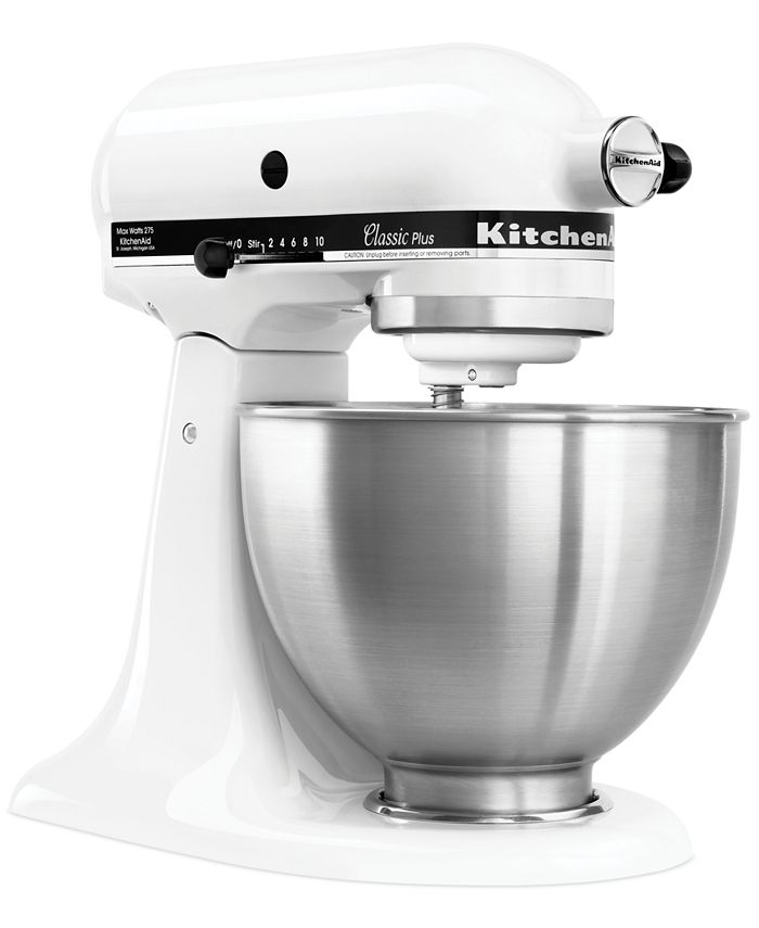 KitchenAid KSM75WH Classic Plus 4.5Quart Tilt Head Stand Mixer Macy's