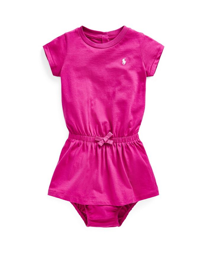 Polo Ralph Lauren Baby Girls Cotton Jersey Tshirt Dress and Bloomer, 2