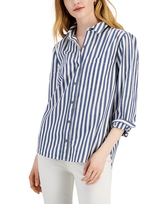 Style & Co Women's Cotton Button-Front Shirt, Created for Macy's - Macy's