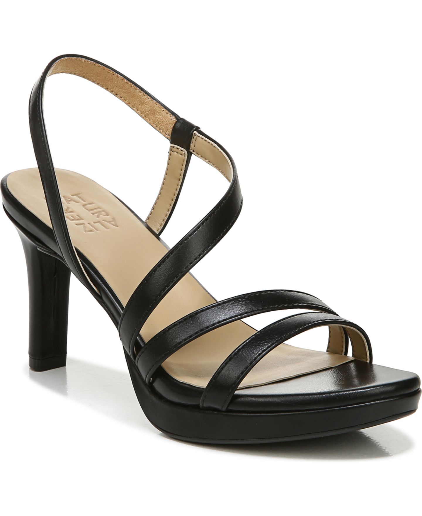 Женские сандалии Naturalizer Brenta Strappy Dress Sandals, цвет: Чёрная искусственная кожа — фото 1