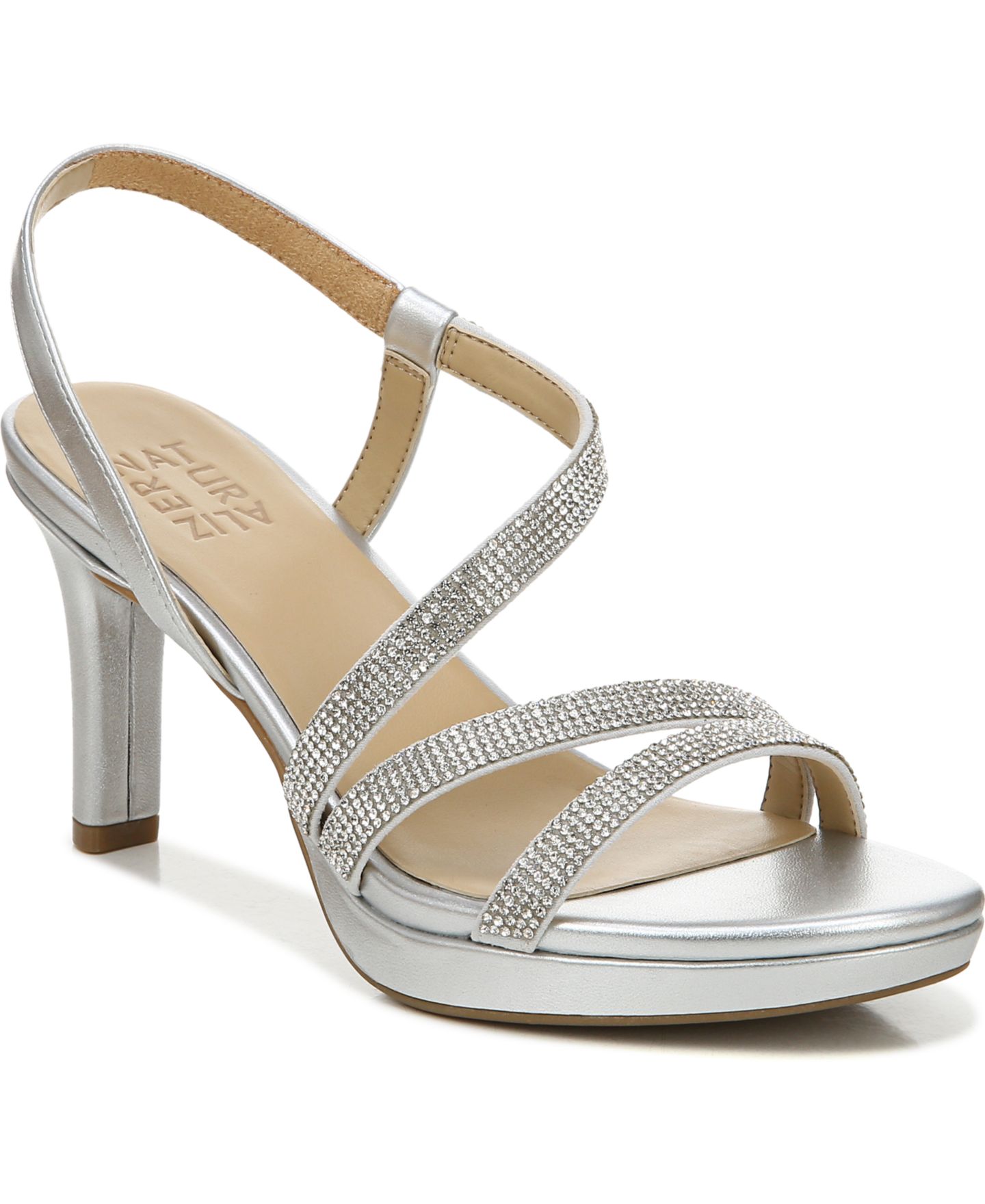 Женские сандалии Naturalizer Brenta 2 Strappy Dress Sandals, цвет: Серебряный — фото 1
