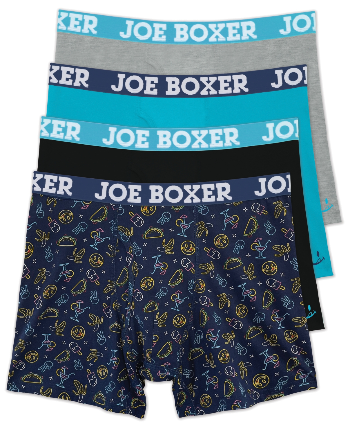 Joe Boxer Men's Stretch Boxer Briefs, 4 Piece Set