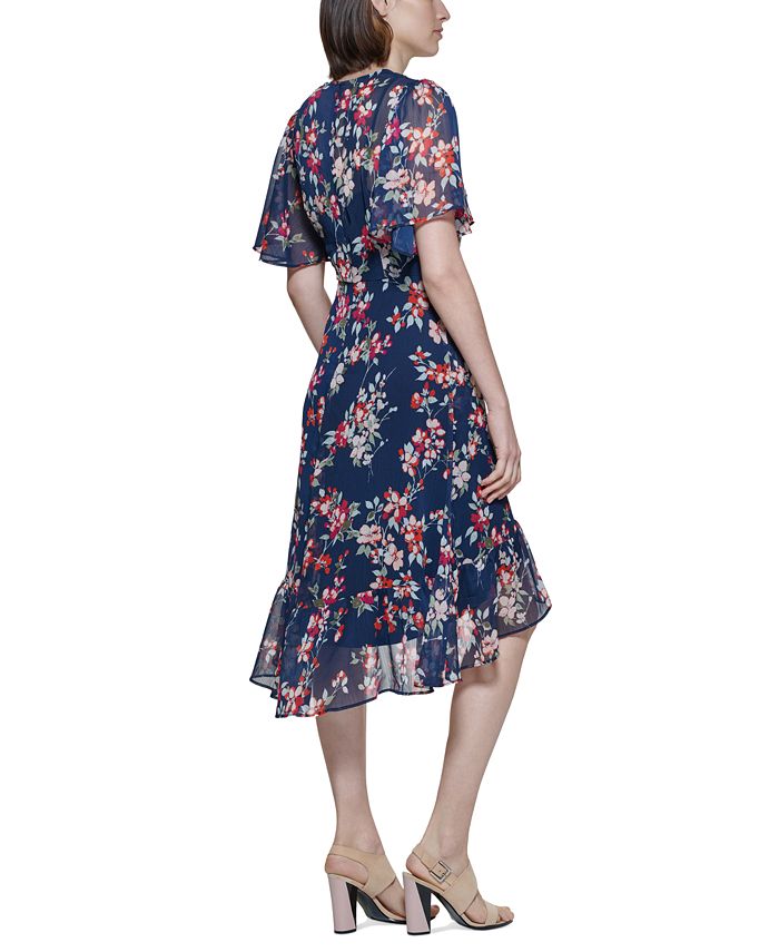 Calvin Klein FlutterSleeve Fit & Flare Dress Macy's