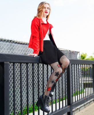 MeMoi Women's Embellished Fashion Rockstar Fishnet Tights