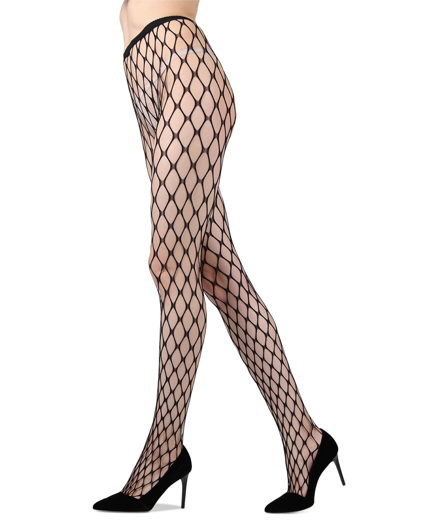 Женские колготки MeMoi Flirty Maxi Net Fishnet Tights, цвет: Чёрный — фото 4