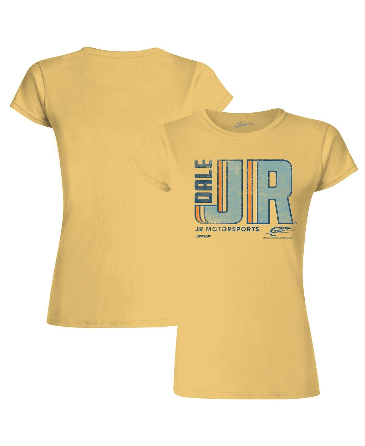 Women's Jr Motorsports Official Team Apparel Yellow Dale Earnhardt Jr. Name and Number T-shirt - Yellow