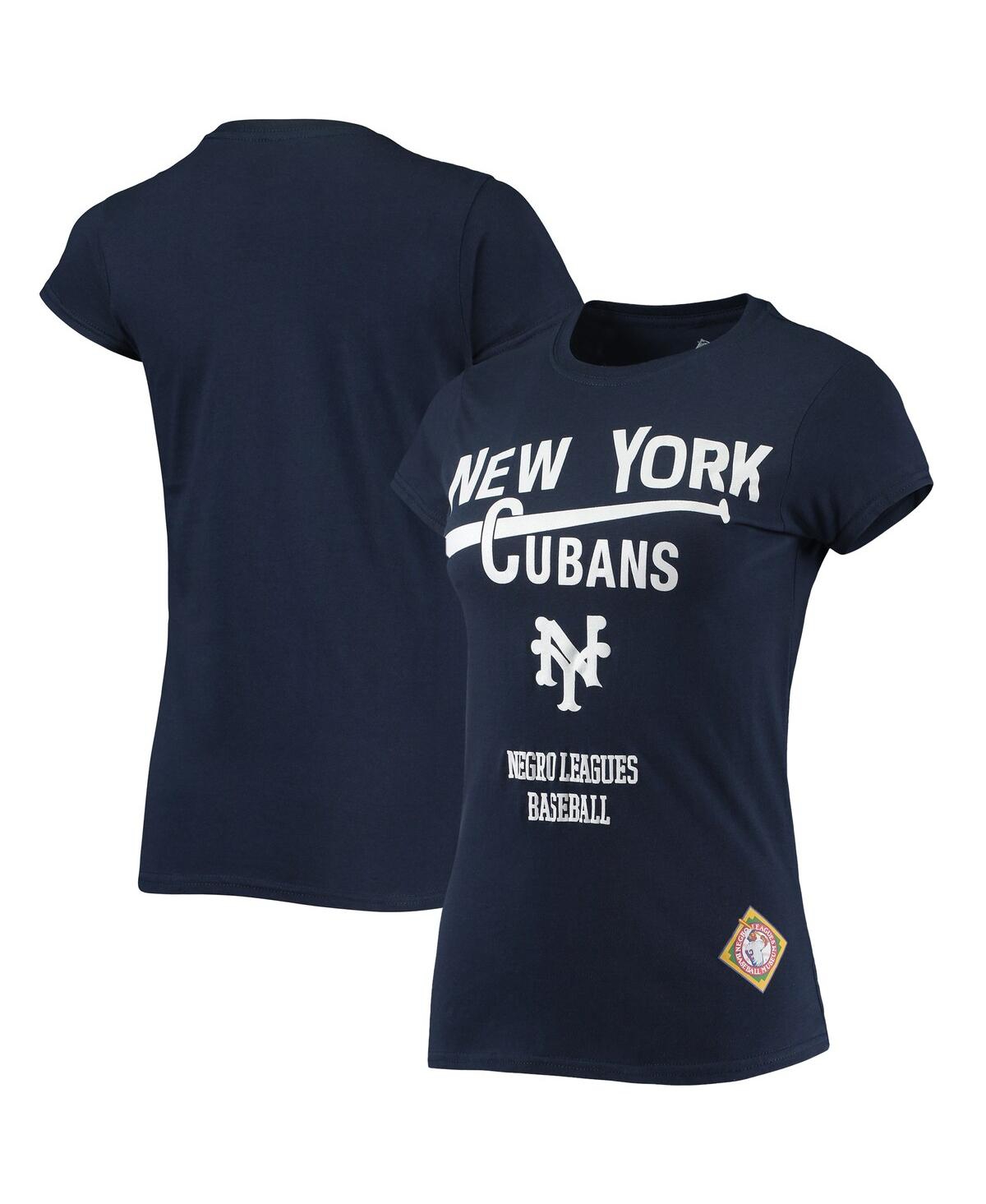 Shop Stitches Women's  Navy New York Cubans Negro League Logo T-shirt