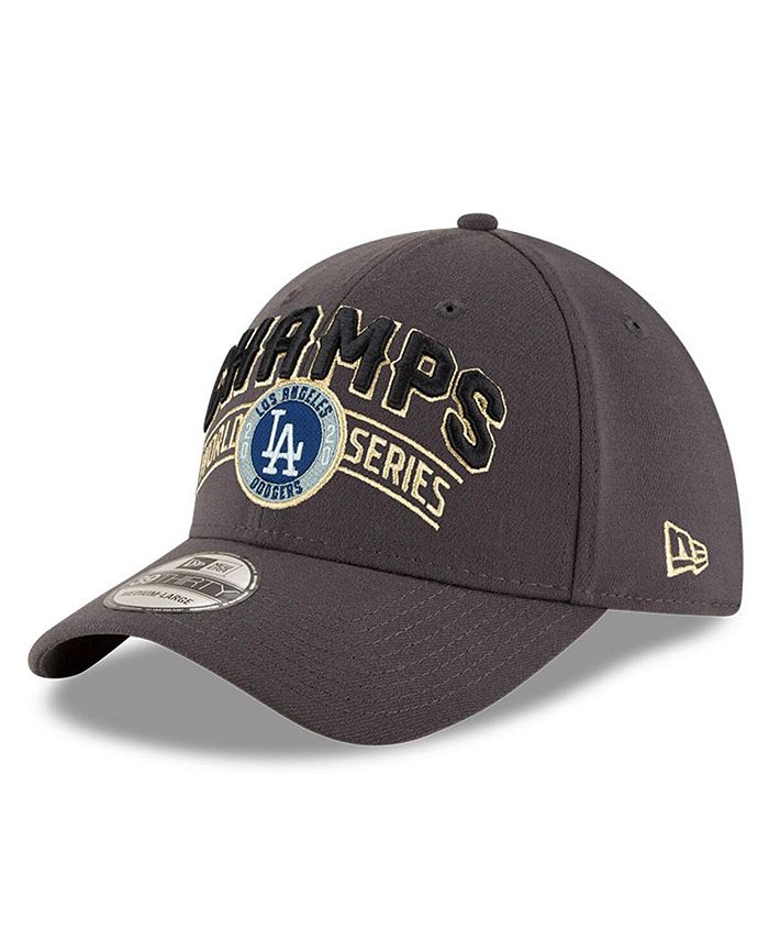 Men's Los Angeles Dodgers New Era Graphite 2020 World Series Champions  Locker Room 39THIRTY Flex Hat