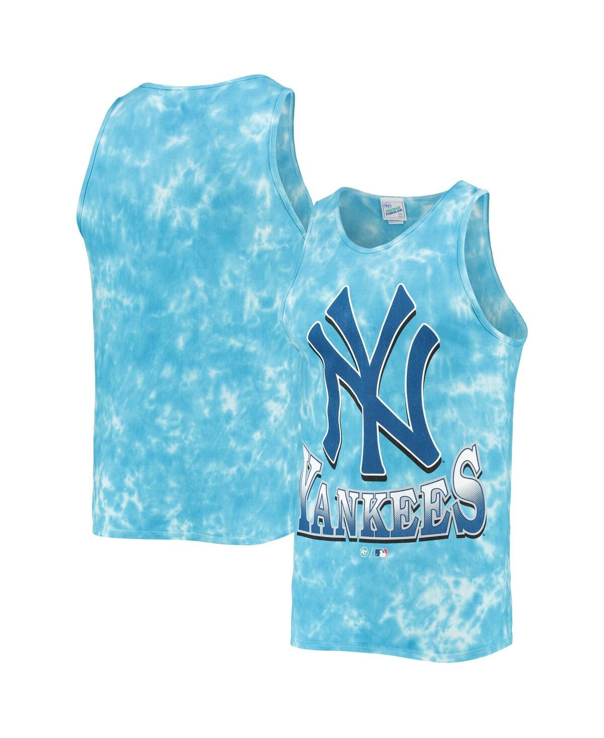 Men's '47 Blue New York Yankees Big Leaguer Tubular Tie-Dye Tank Top - Blue