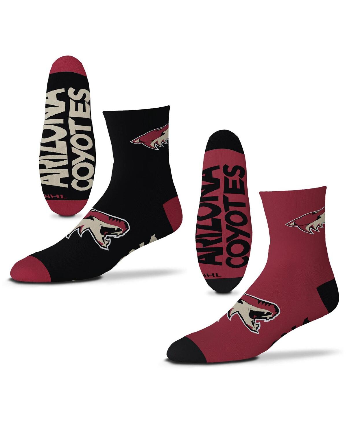 Men's For Bare Feet Arizona Coyotes 2-Pack Team Quarter-Length Socks - Black