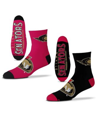 Men's For Bare Feet Ottawa Senators 2-Pack Team Quarter-Length Socks ...
