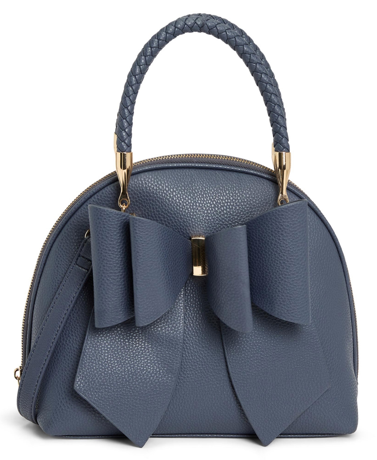 Women's Bea Braided Top Handle Satchel - Navy