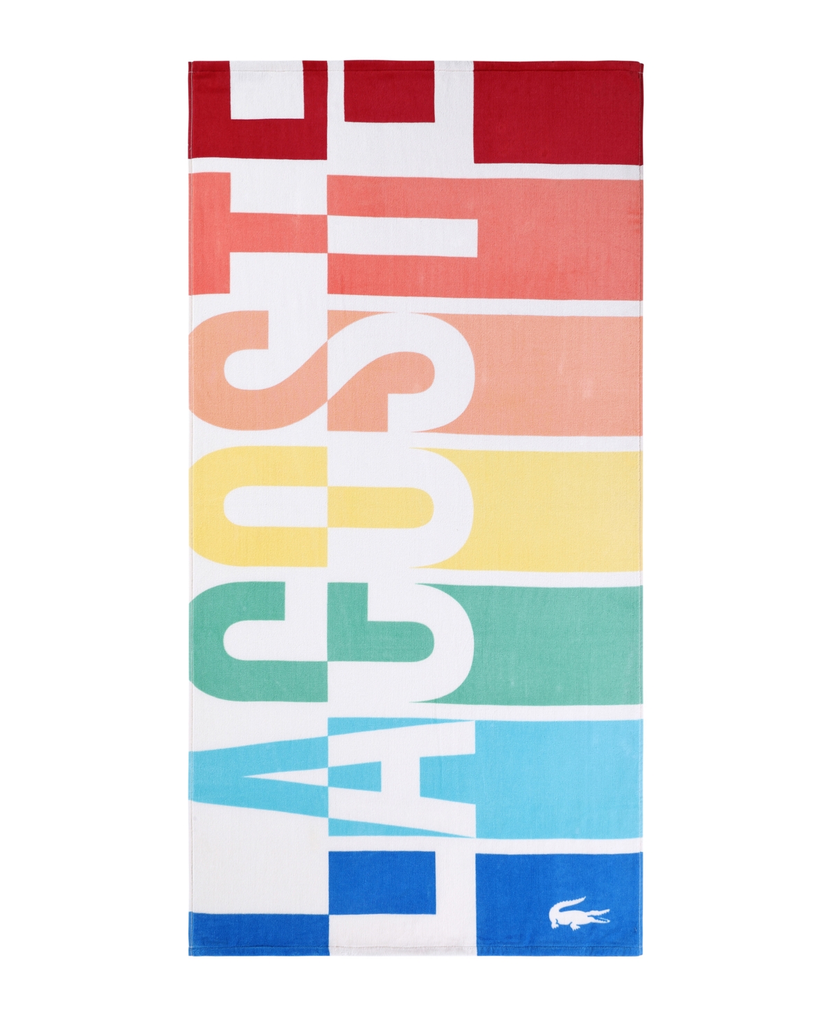 Lacoste Home Rainbow Logo Cotton Beach Towel Bedding