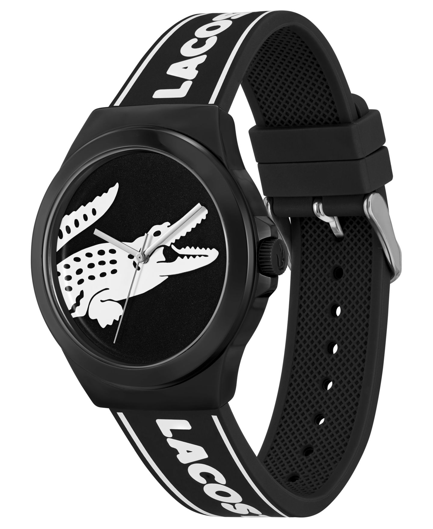 Часы Lacoste Unisex NeoCroc Black Silicone Strap Watch 43mm — фото 2