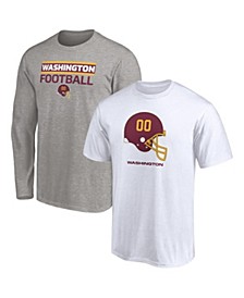 Men's Branded White and Heathered Gray Washington Football Team T-shirt Combo Set