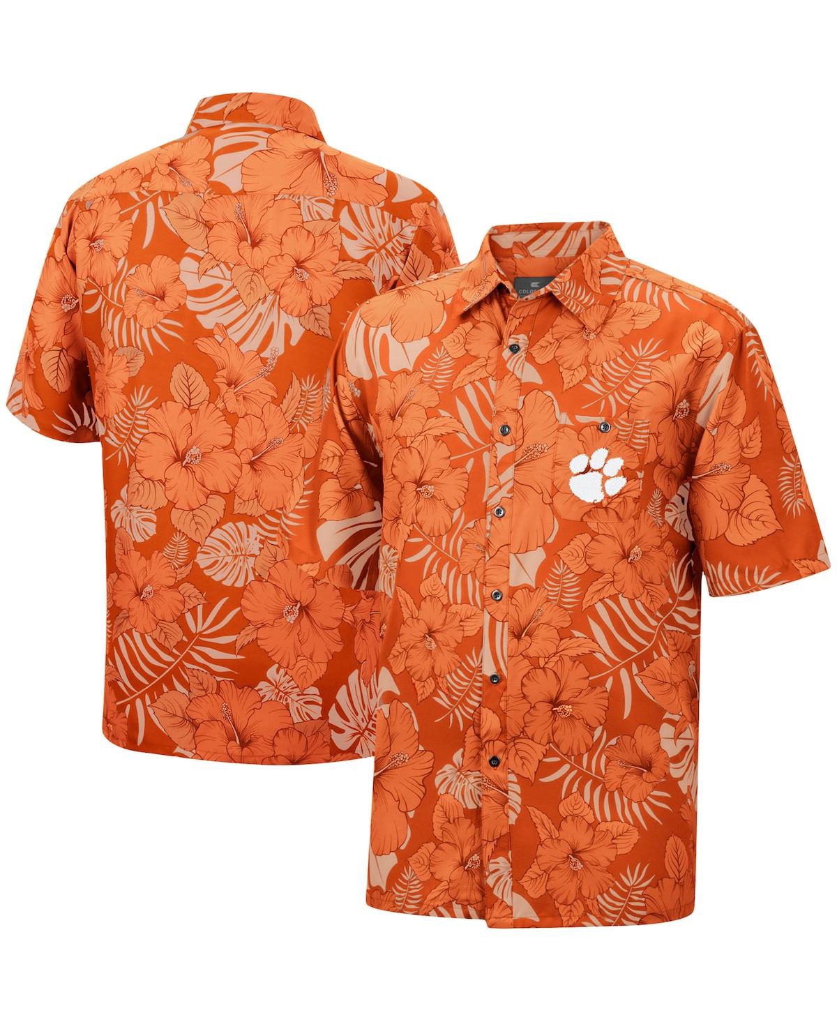 Men's ColosseumClemson Tigers The Dude Camp Button-Up Shirt - Orange