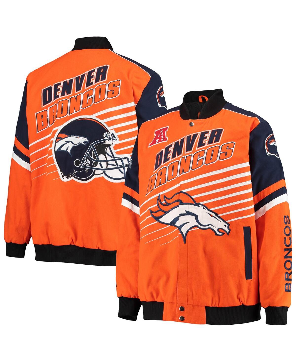 Men's G-iii Sports by Carl Banks Navy Denver Broncos Extreme Strike Cotton Twill Full-Snap Jacket - Navy