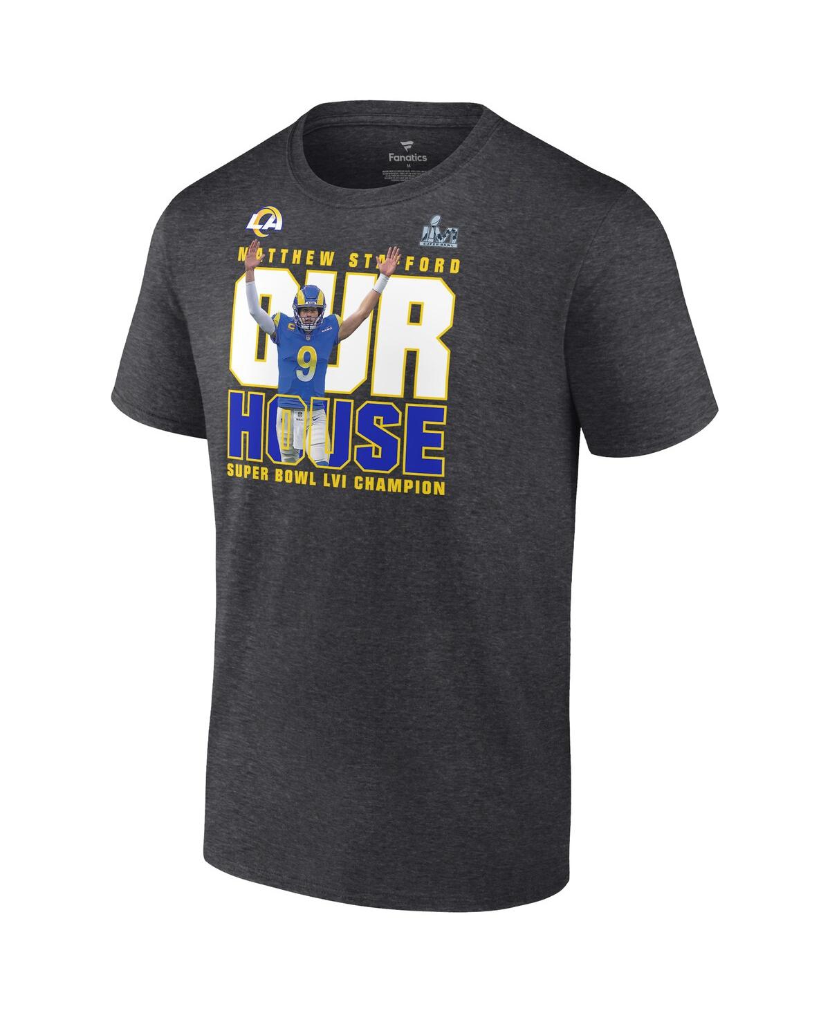 Men's Fanatics Matthew StaffordLos Angeles Rams Super Bowl Lvi Champions Hometown T-shirt - Charcoal