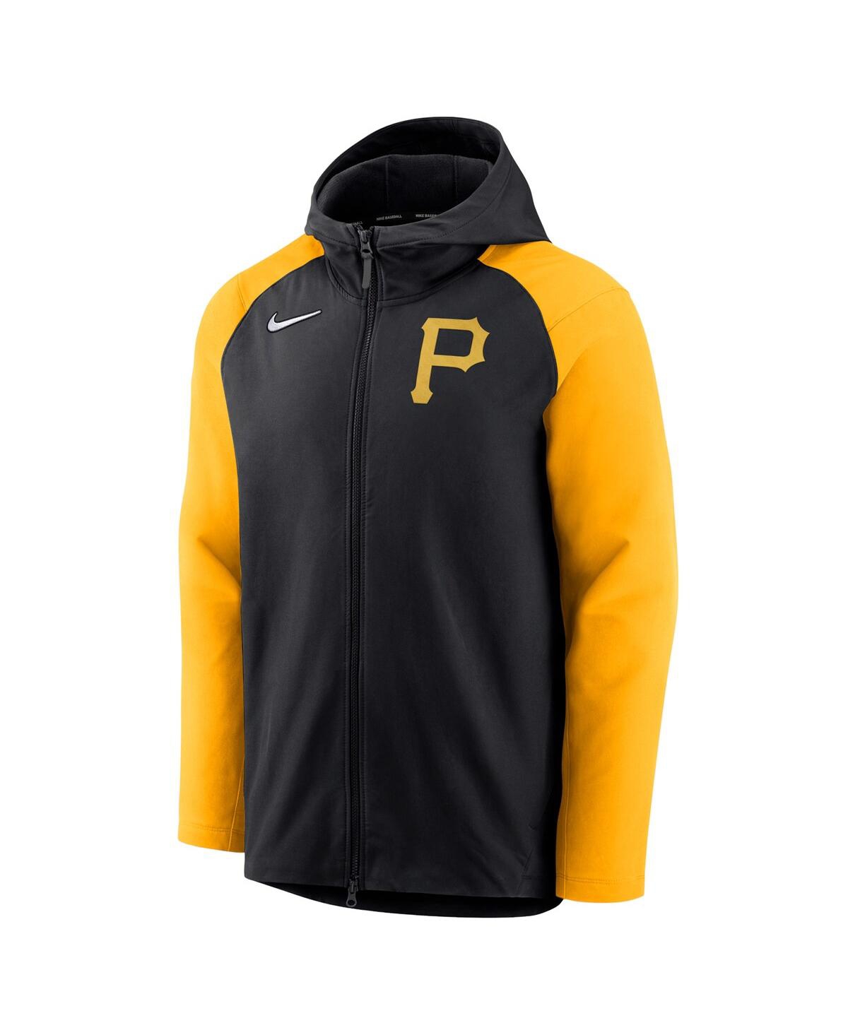 Shop Nike Men's  Black And Gold Pittsburgh Pirates Authentic Collection Full-zip Hoodie Performance Jacket In Black,gold