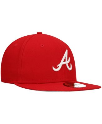 Men's Red Atlanta Braves Logo White 59FIFTY Fitted Hat