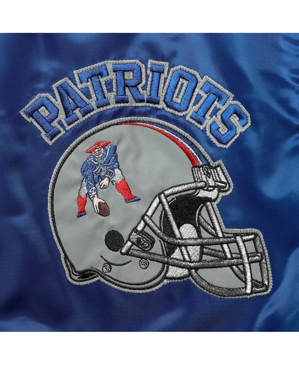 Starter Men's  Royal, Red New England Patriots Locker Room Throwback Satin Varsity Full-snap Jacket In Royal,red
