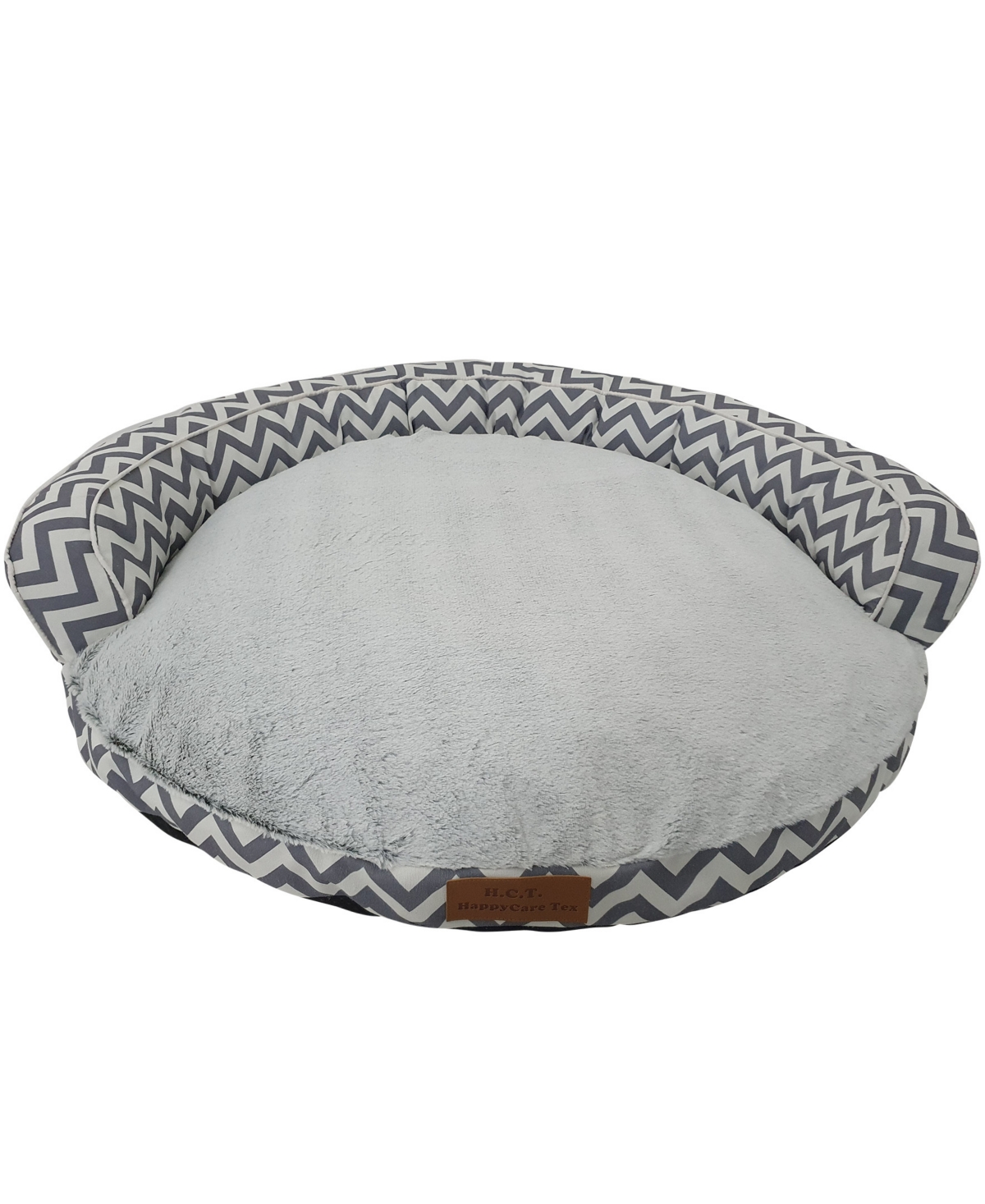 Macy's Canvas Round Pet Sofa Bed, Extra Large In Chevron Gray