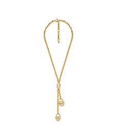 14K Gold-Plated Sterling Silver Lock Lariat Necklace