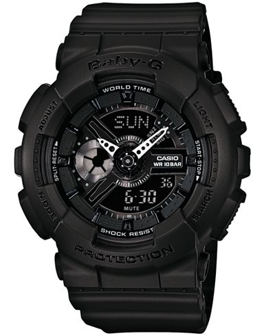 Baby-G Women's Analog-Digital Black Resin Strap Watch 46x43mm BA110BC-1A