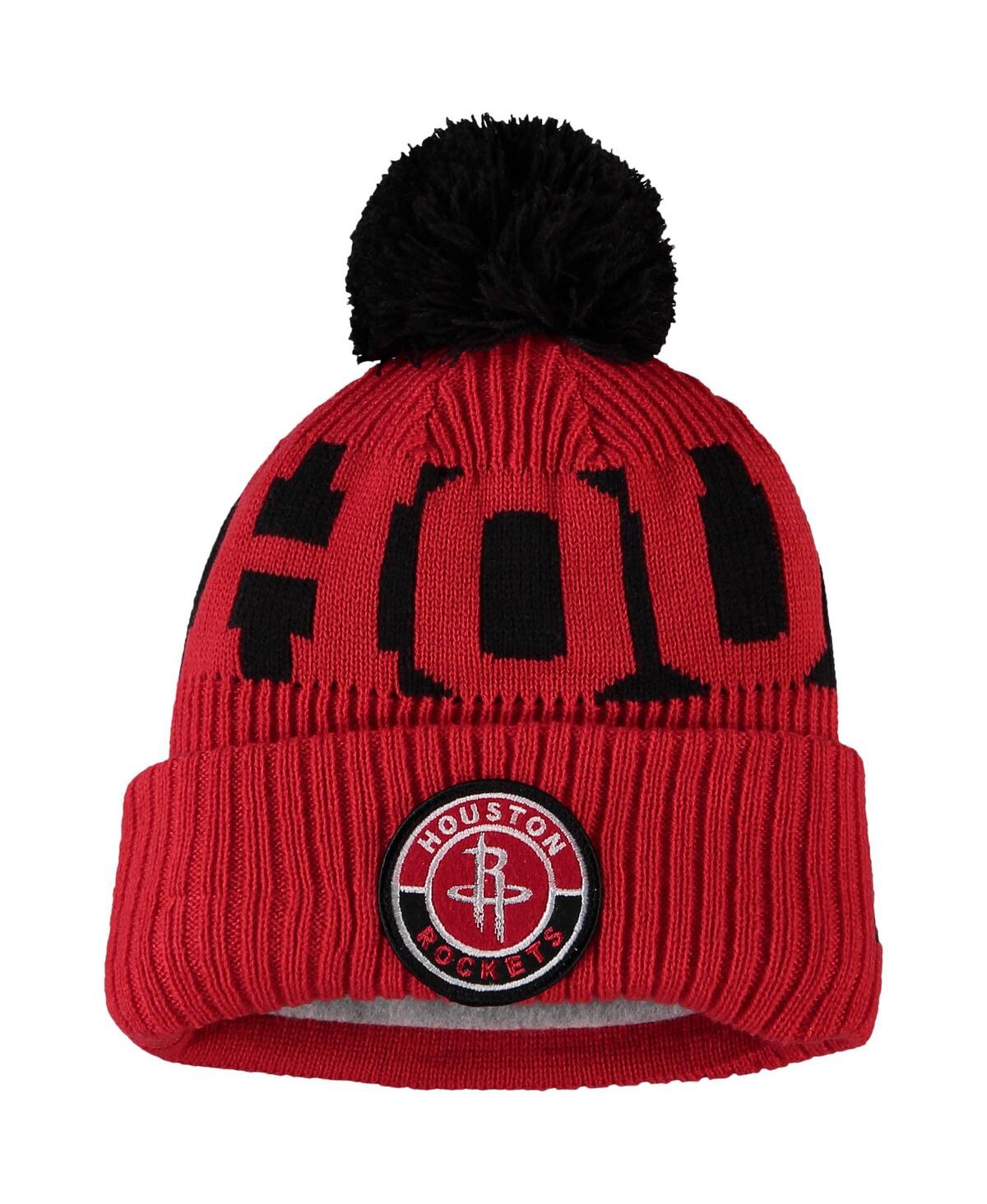Shop New Era Big Boys  Red Houston Rockets Sport Cuffed Knit Hat With Pom