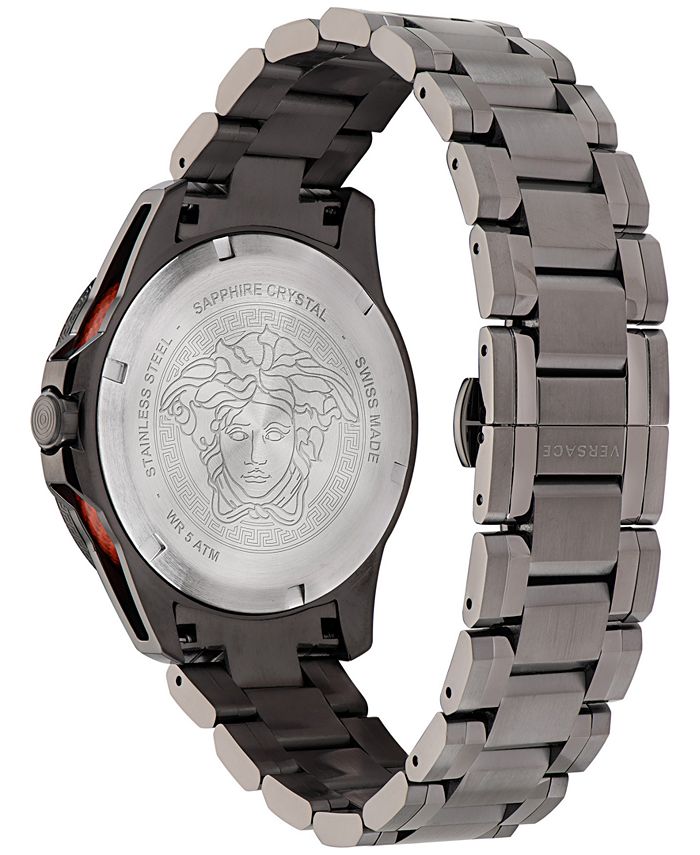 Versace Men's Swiss Sport Tech GMT Gunmetal Ion Plated Stainless Steel