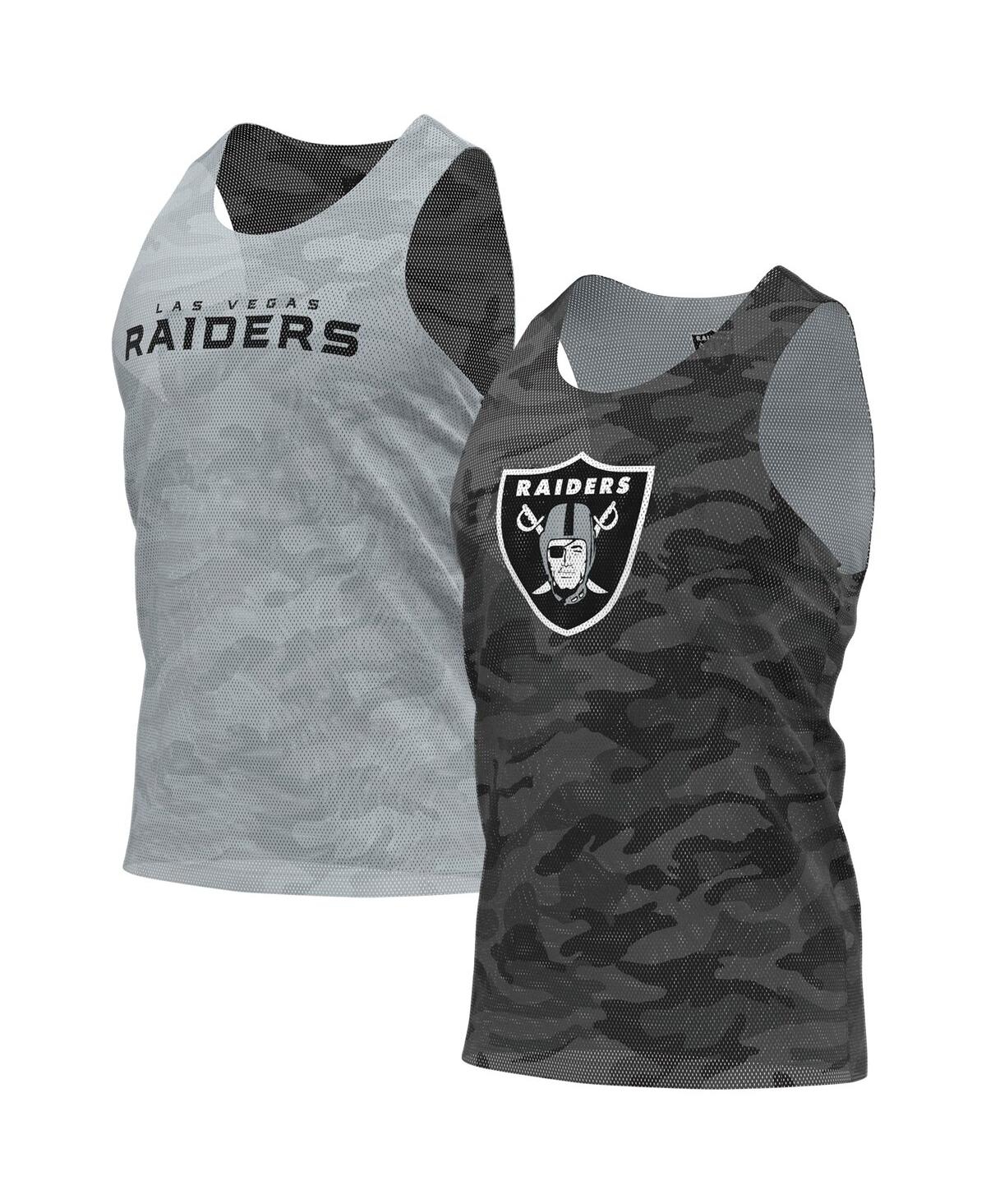 Shop Foco Men's  Black, Gray Las Vegas Raiders Reversible Mesh Tank Top In Black,gray