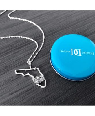 Women's Silver-Tone Florida Gators Team State Outline Necklace