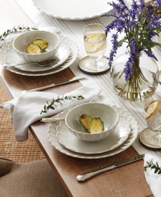 French Perle Scallop 4 Piece Place Setting